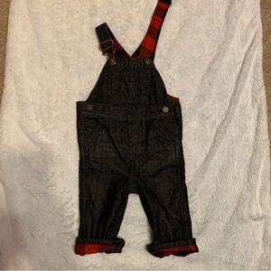 NWOT Baby Gap Black/Buffalo Plaid overalls